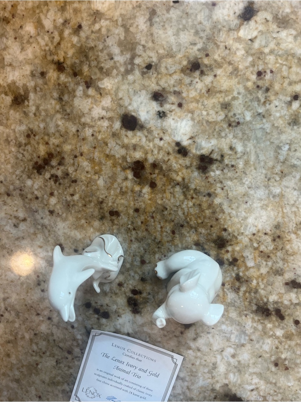 Vintage Lenox 24K Porcelain Elephant and Dolphin Figurines - Picture 13 of 15